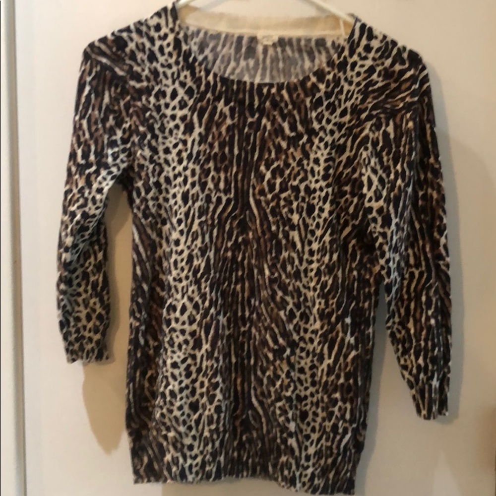 J crew leopard print teddie sweater